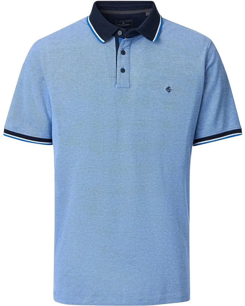 CasaModa Polo Piqué Contrast Blau Blau