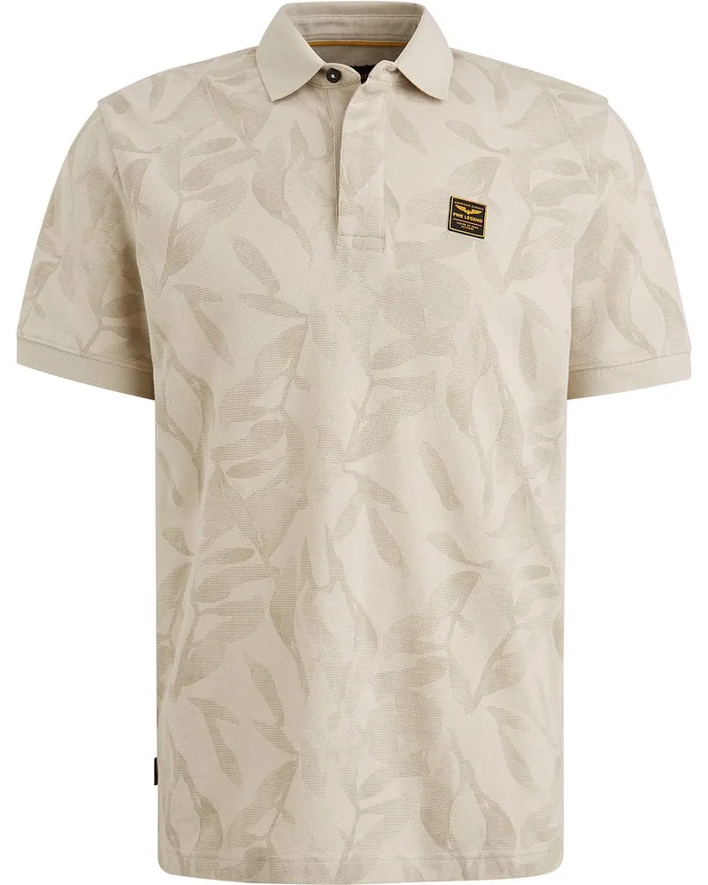 PME Legend Poloshirt Piqué Druck Beige Beige