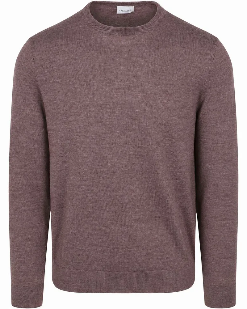 Profuomo Pullover Merinowolle Aubergine Rot
