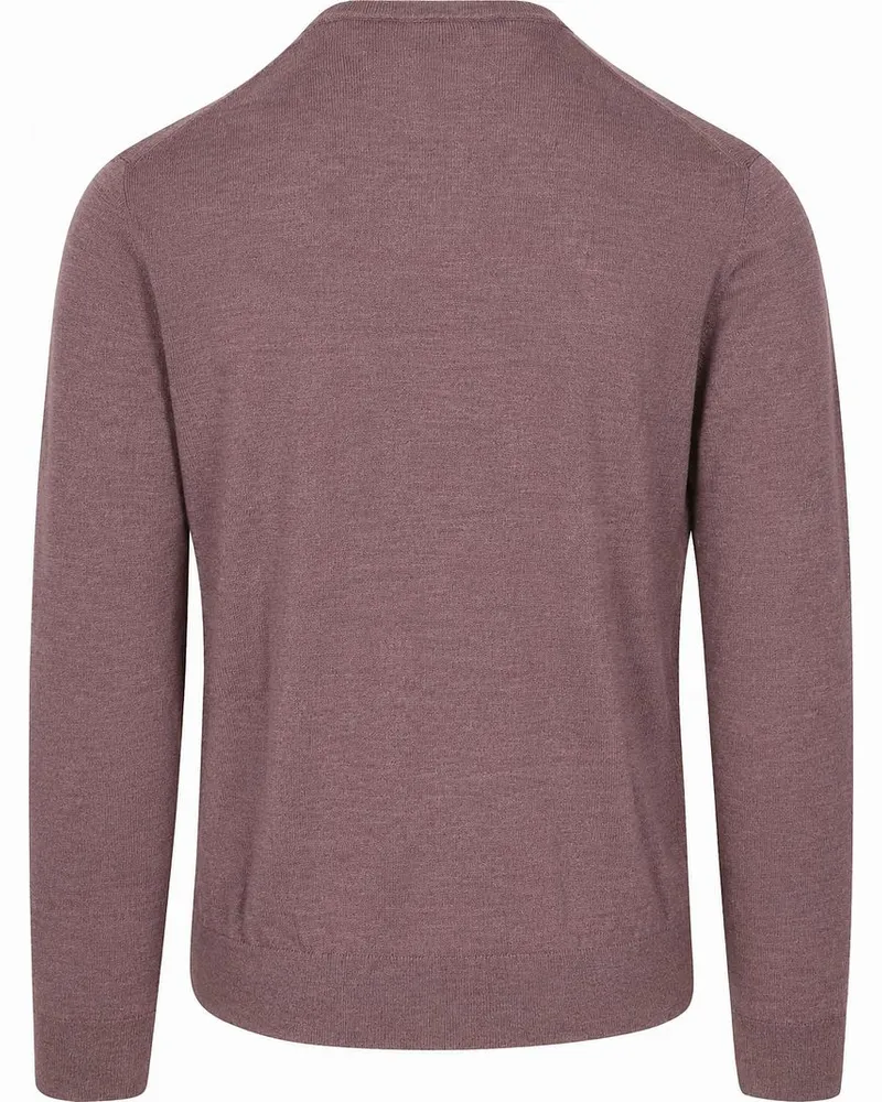 Profuomo Pullover Merinowolle Aubergine Rot