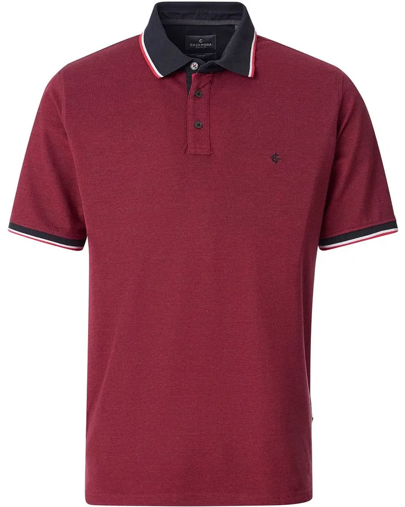 CasaModa Polo Piqué Contrast Rot Rot