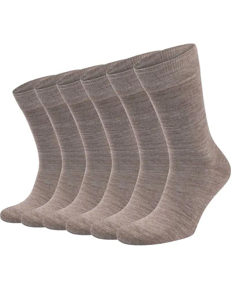 Suitable Merino Socken Taupe 6-Pack Taupe
