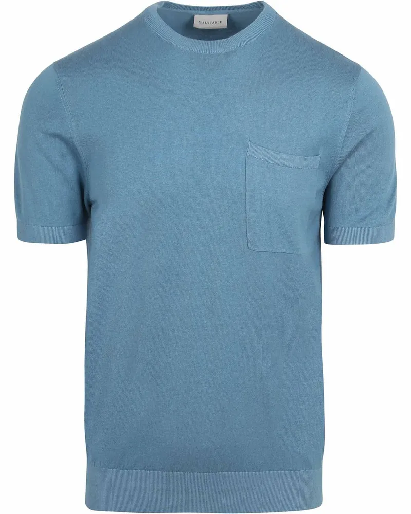Suitable Knitted T-shirt Pocket Compact Blau Blau