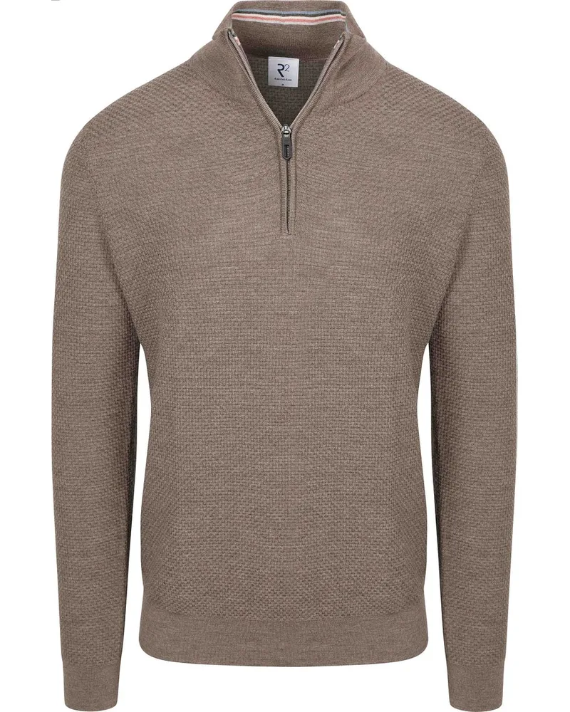 R2 Amsterdam Pullover Half Zip Taupe Beige