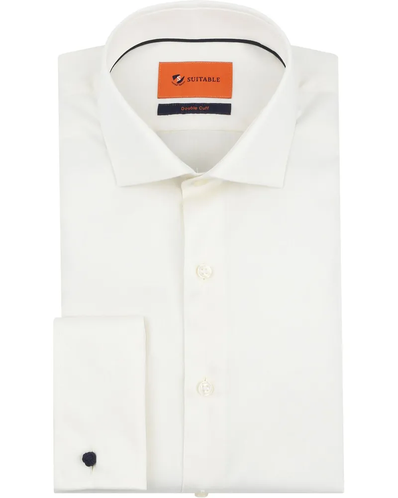 Suitable Hochzeitshemd Ecru Wollweiß