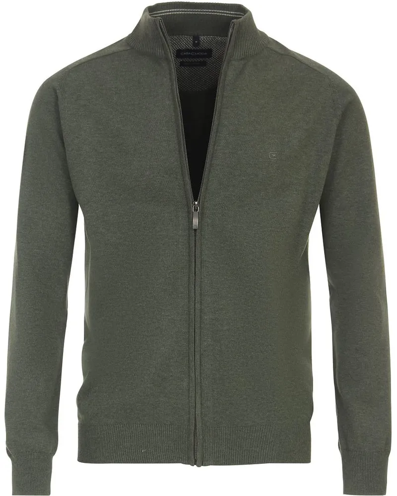 CasaModa Strickjacke Zip Grün Grün