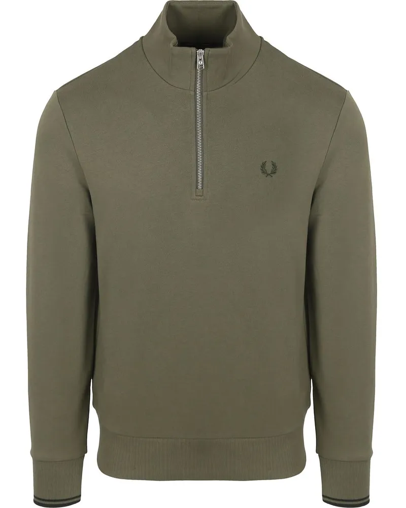 Fred Perry Half Zip Pullover Olivgrün Dunkelgrün