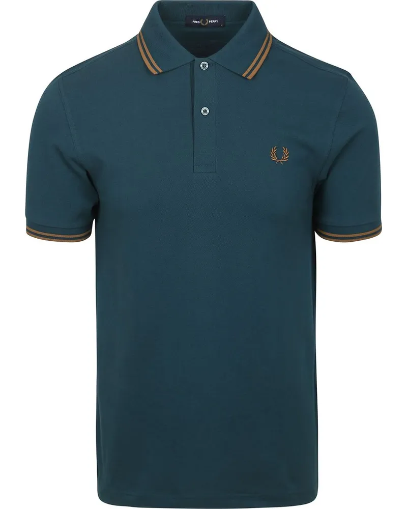 Fred Perry Polo Twin Tipped M3600 Petrol Dunkelgrün