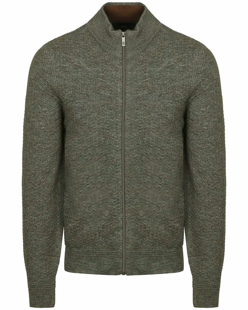 State of Art Strickjacke Structure Melange Grün Grün