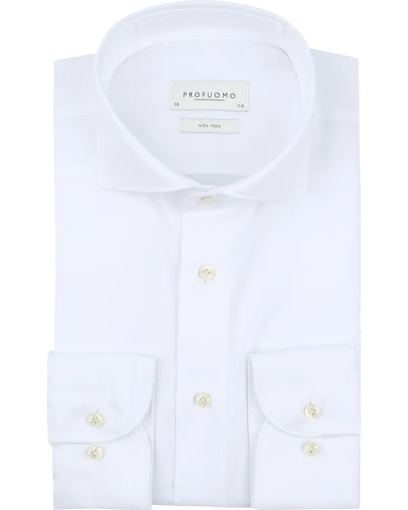 Profuomo Twill Hemd Extra Long Sleeves Weiß Weiß