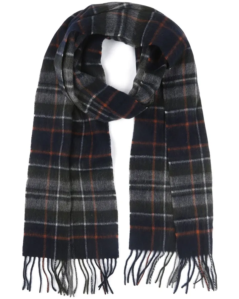 Barbour Schal Tartan Lammwolle Grau Grau
