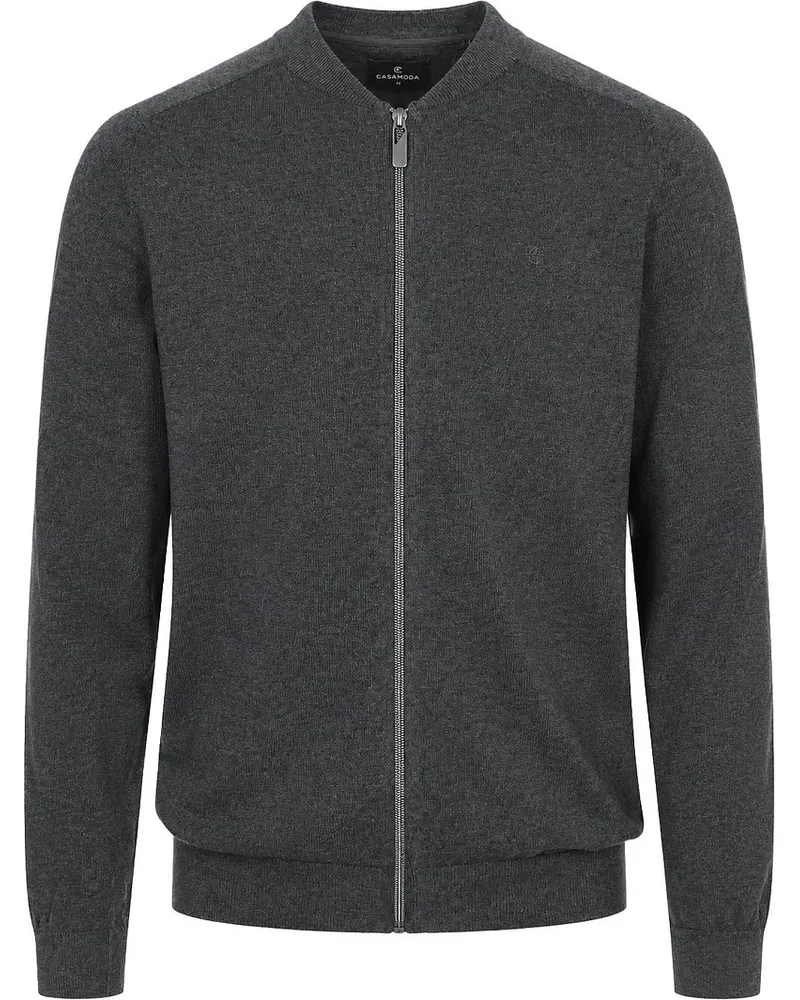 CasaModa Strickjacke Zip Antra Grau
