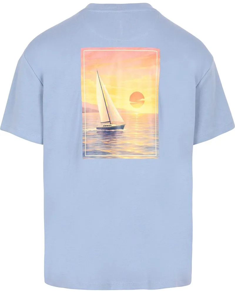Suitable Rink T-Shirt Backprint Heavy Jersey Blau Hellblau