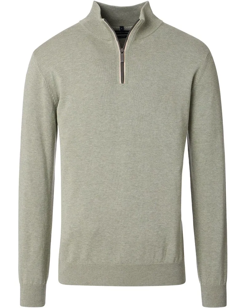 CasaModa Halfzip Pullover Solid Hellgrün Grün
