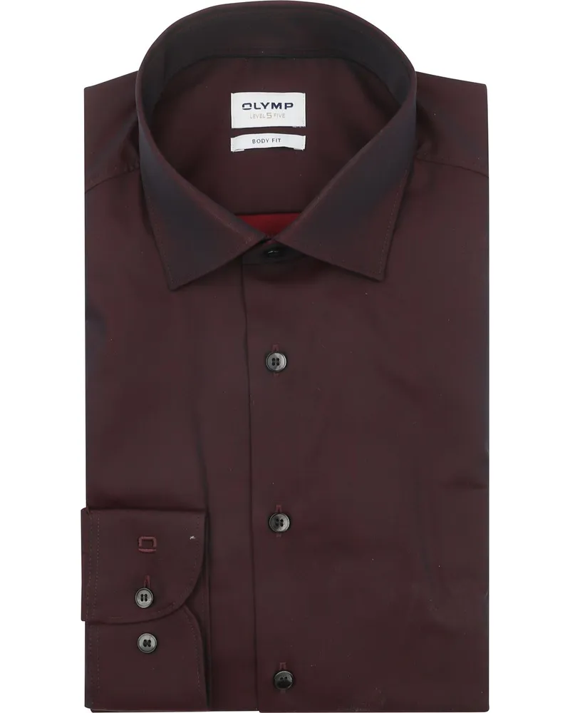 Olymp Level 5 Hemd Burgundy Bordeaux