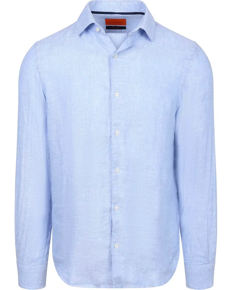 Suitable Leinenhemd Mittelblau Hellblau
