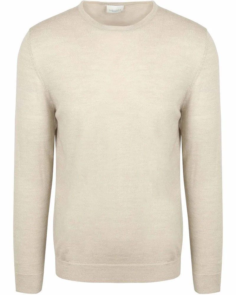 Profuomo Pullover Merinowolle Beige Beige
