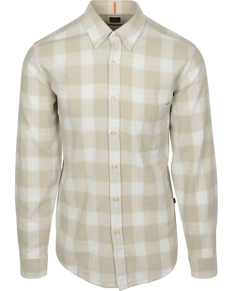 HUGO BOSS Rickert Hemd Karos Beige Beige