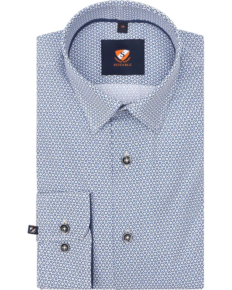 Suitable Freizeithemd mit Print Hellblau Blau