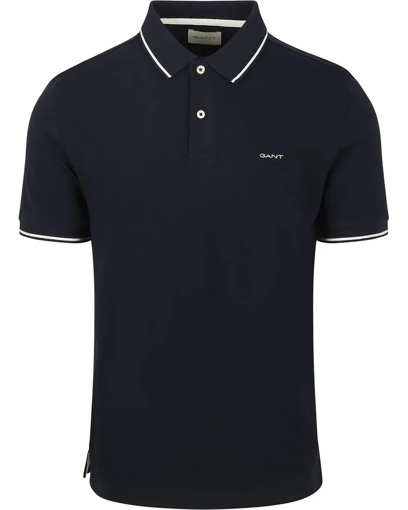 Gant Tipping Piqué Poloshirt Navy Dunkelblau