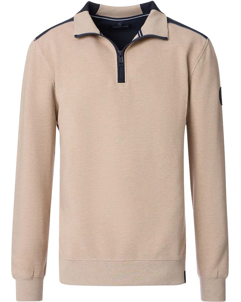 CasaModa Half Zip Pullover Beige Beige