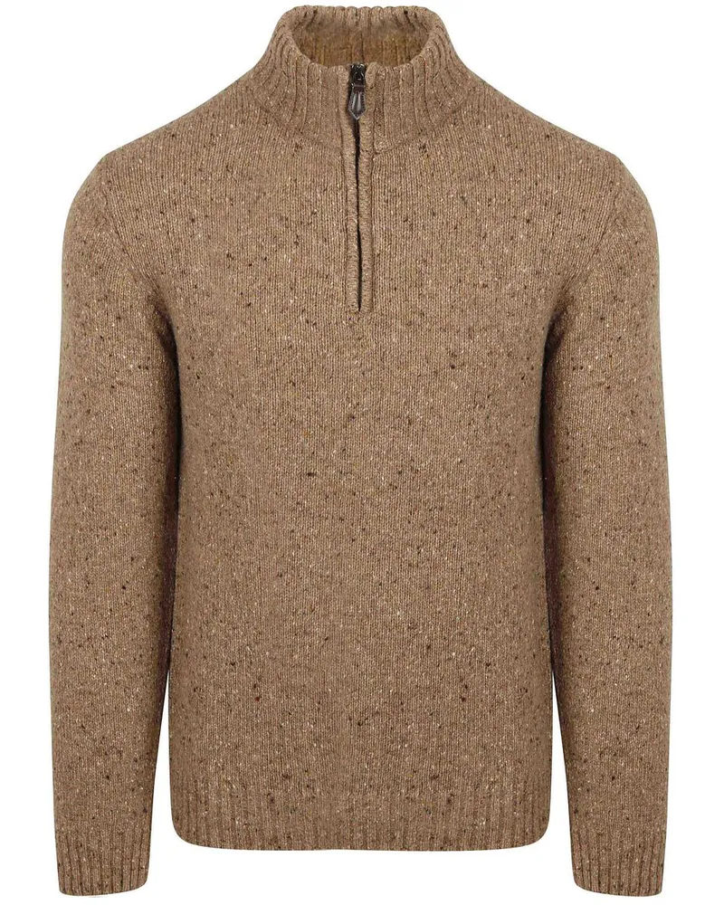Suitable Half Zip Pullover Donnegal Tweed Eco Wool Beige Beige
