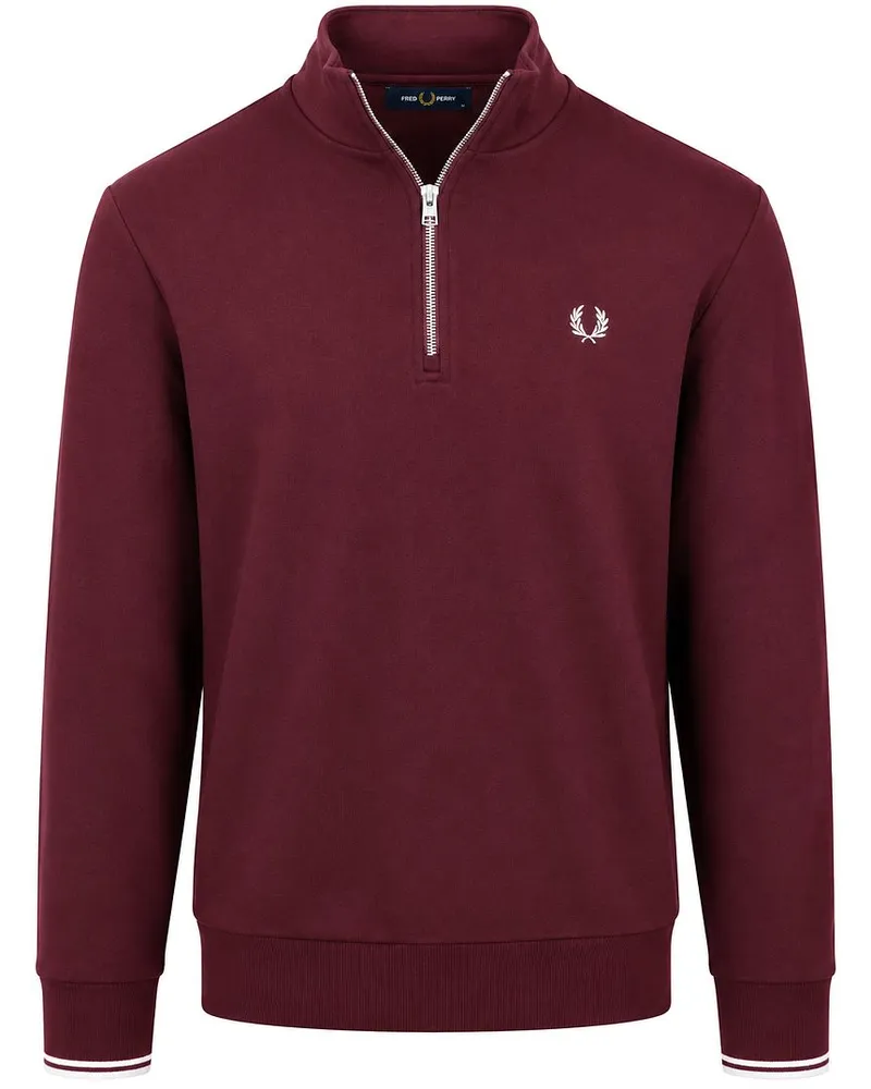 Fred Perry Half Zip Pullover Burgundy Rot