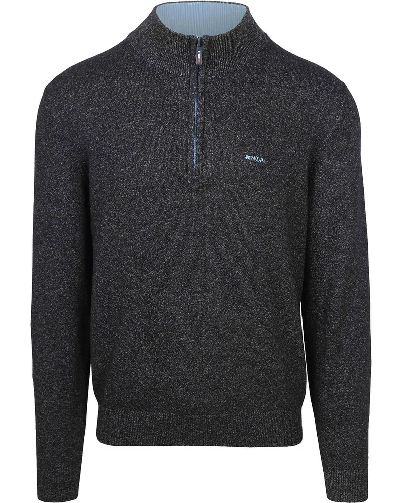 New Zealand Auckland NZA) Half Zip Pullover Christopher Melange Navy Blau