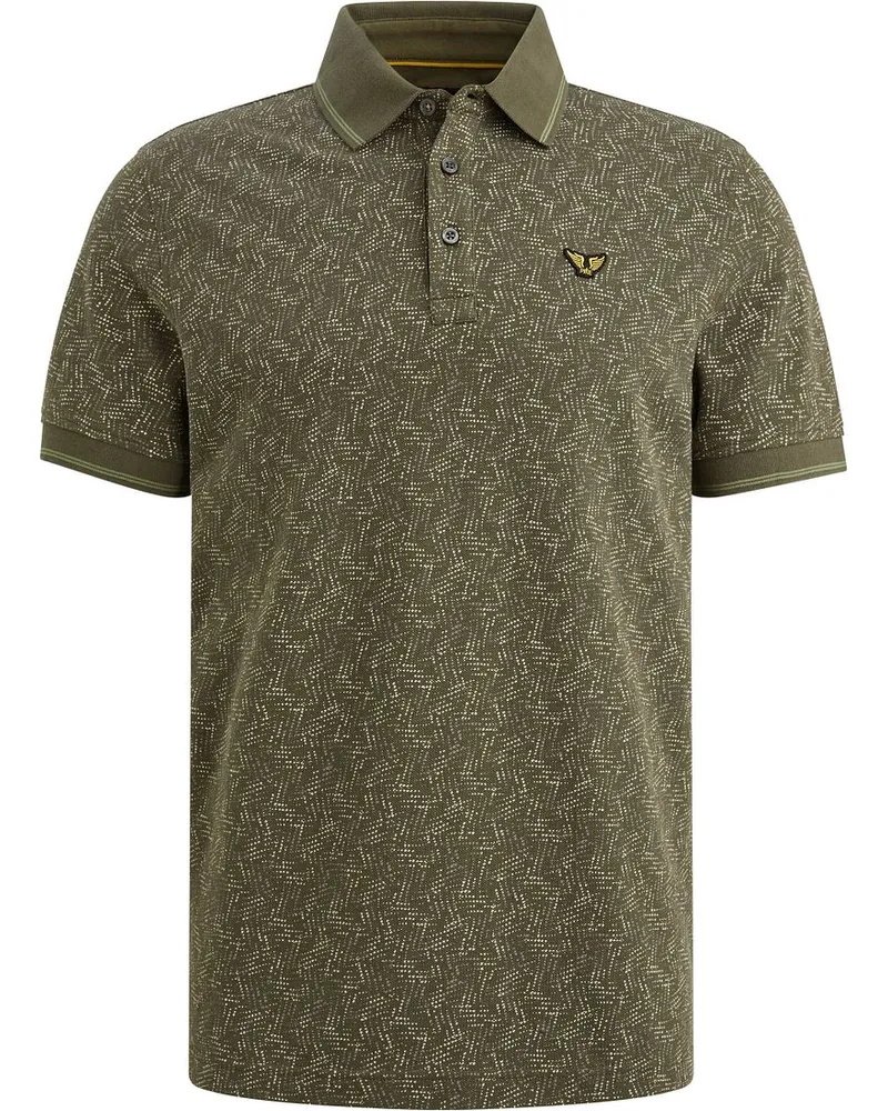PME Legend Poloshirt Piqué Druck Grün Dunkelgrün