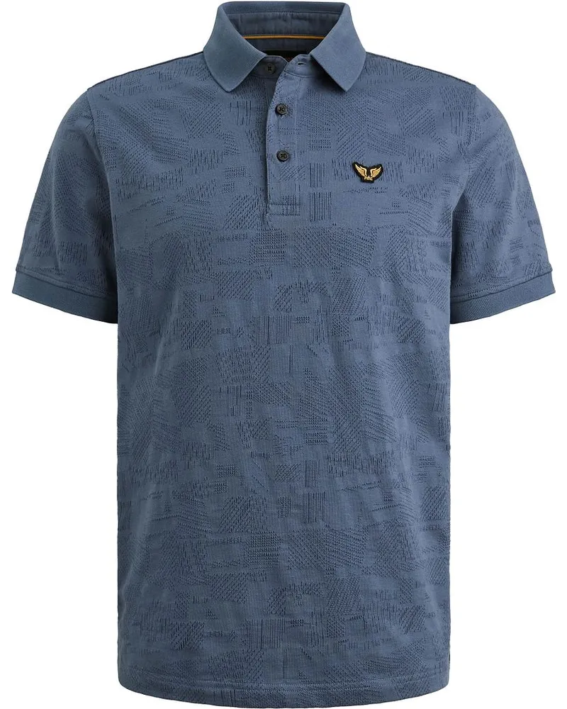 PME Legend Poloshirt Jacquard Jersey Bijou Blue Blau