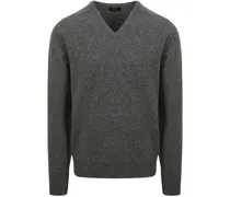V-Auschnitt Pullover Lammwolle Cliff Grau