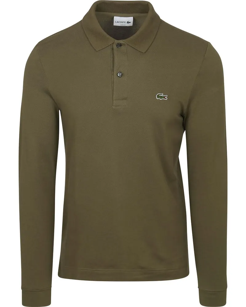 Lacoste Langarm-Poloshirt Olivgrün Grün