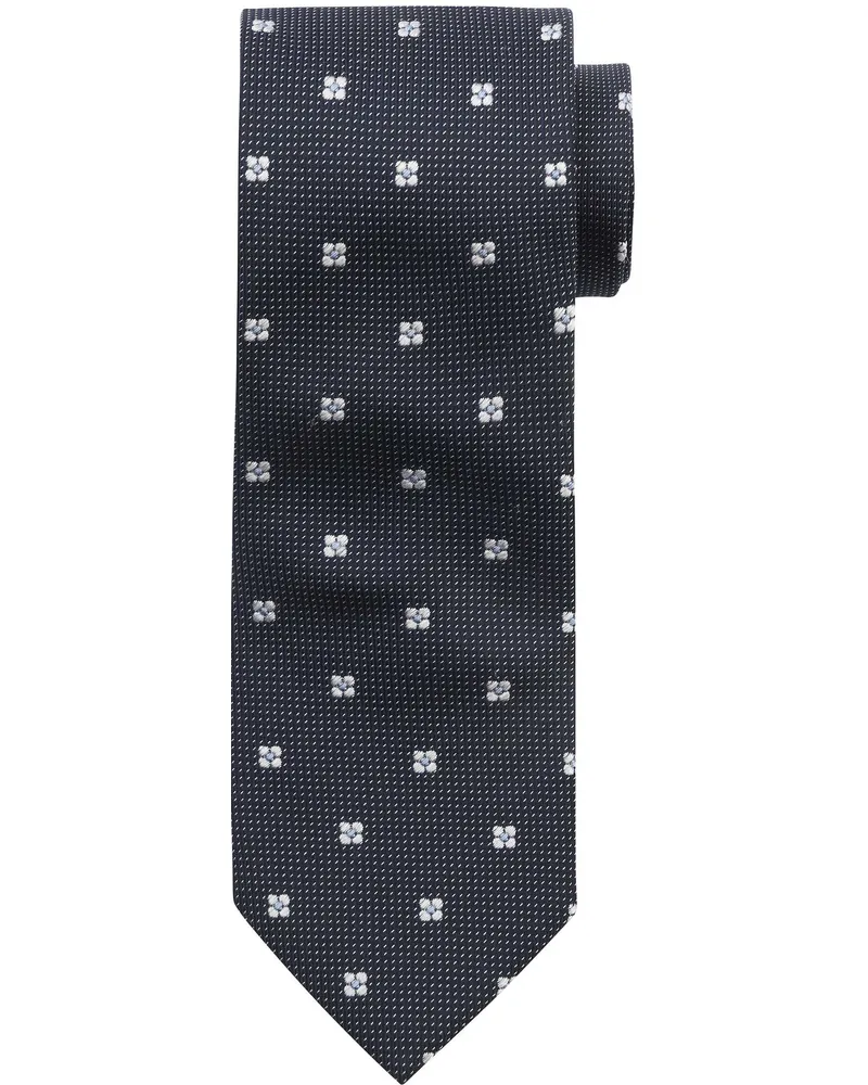 Suitable Krawatte Seide Blumen Navy Dunkelblau