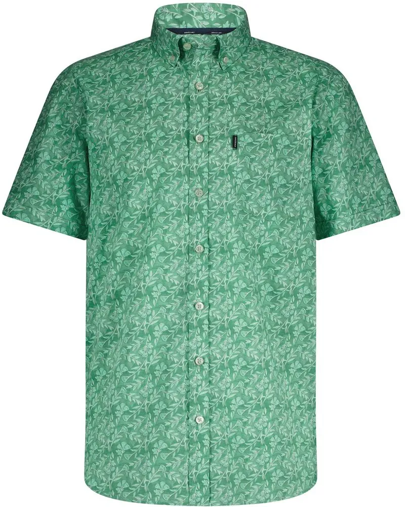State of Art Short Sleeve Hemd Leafs Grün Grün