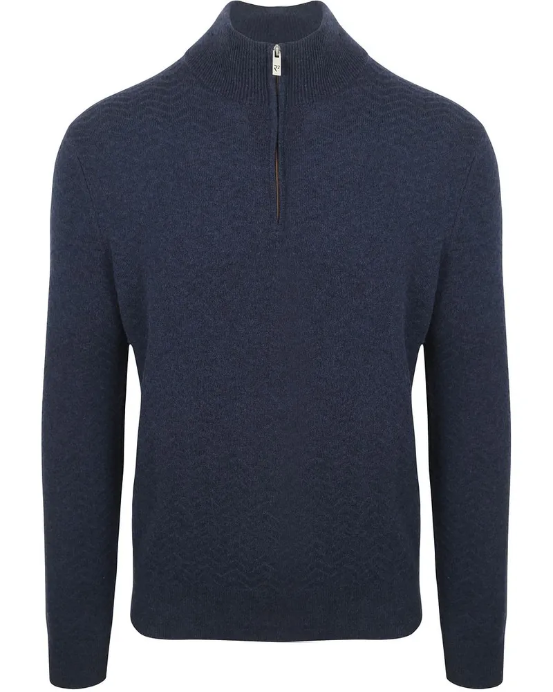 R2 Amsterdam R2 Pullover Halfzip Weave Structure Navy Dunkelblau