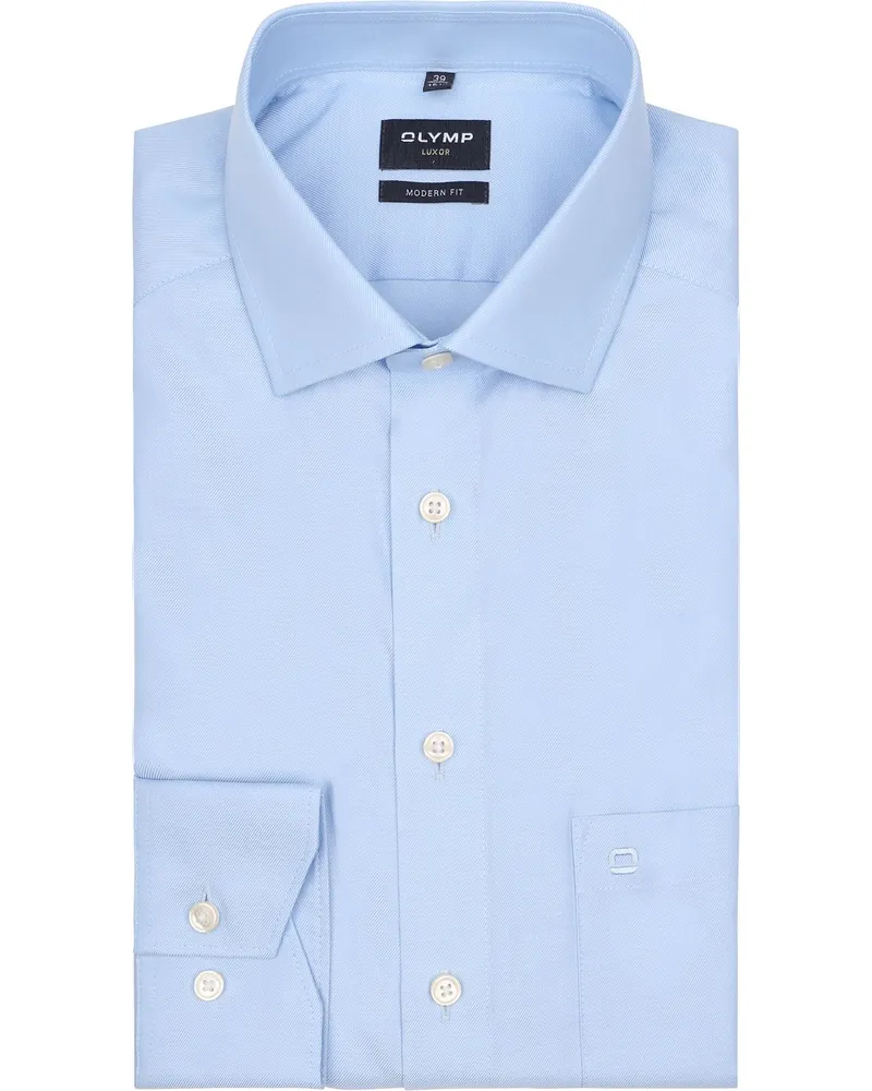 Olymp Baumwolle Hemd Luxor Blau Blau