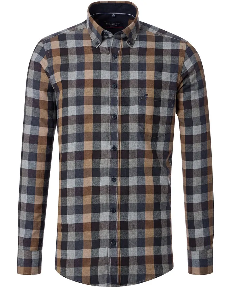 CasaModa Freizeithemd Kariert Grau Grau