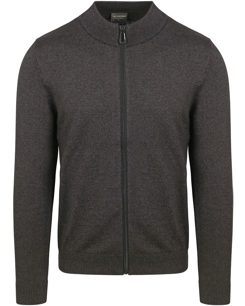 No Excess Strickjacke Antraciet Anthrazit