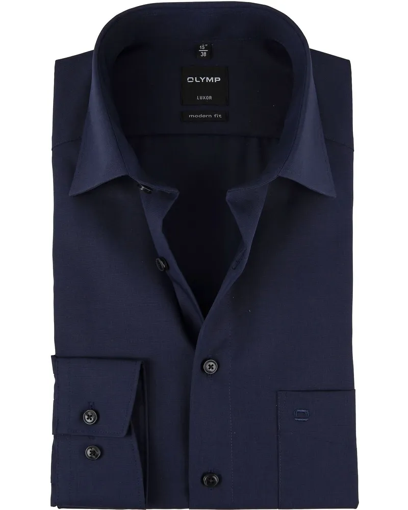 Olymp Hemd Luxor Modern-Fit Navy Blau