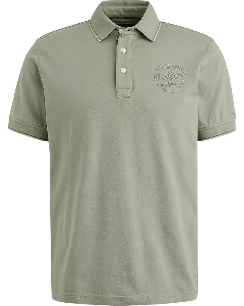 PME Legend Poloshirt Piqué Logo Grau Grün Grau