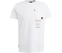 Jersey T-Shirt Brusttasche Weiß