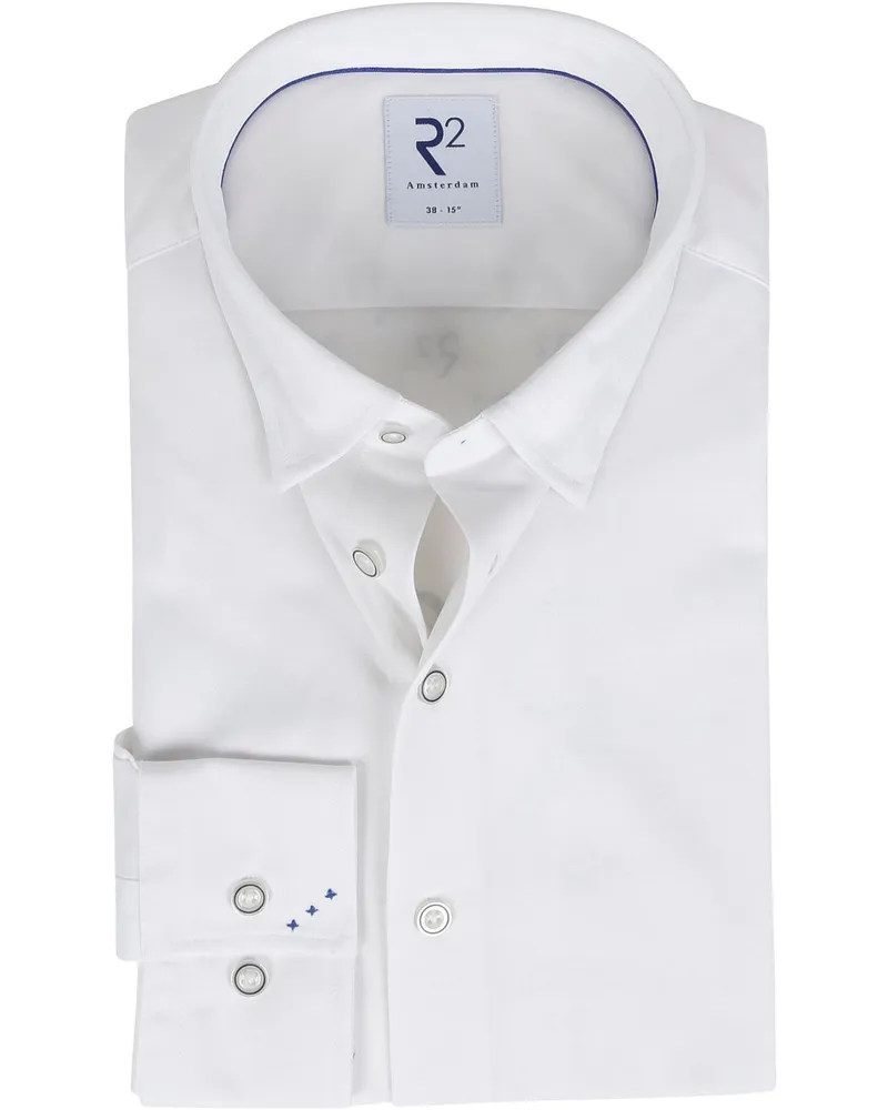 R2 Amsterdam R2 Hemd Uni Weiß Weiß