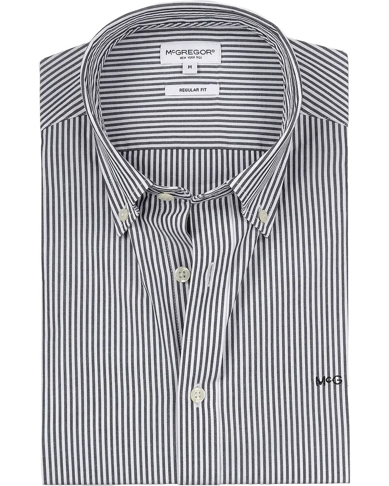 McGregor Hemd Poplin Streifen Navy Dunkelblau