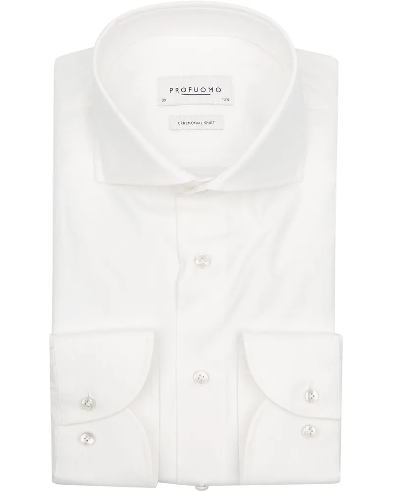Profuomo Hemd Off-White Wollweiß