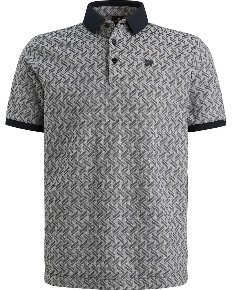 Vanguard Knitted Polo Jacquard Druck Navy Dunkelblau