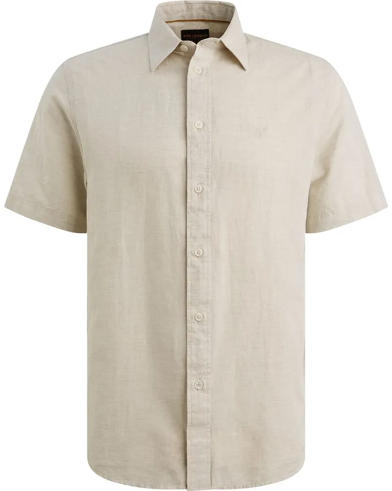 PME Legend Short Sleeve Hemd Cotton Linen Ecru Beige