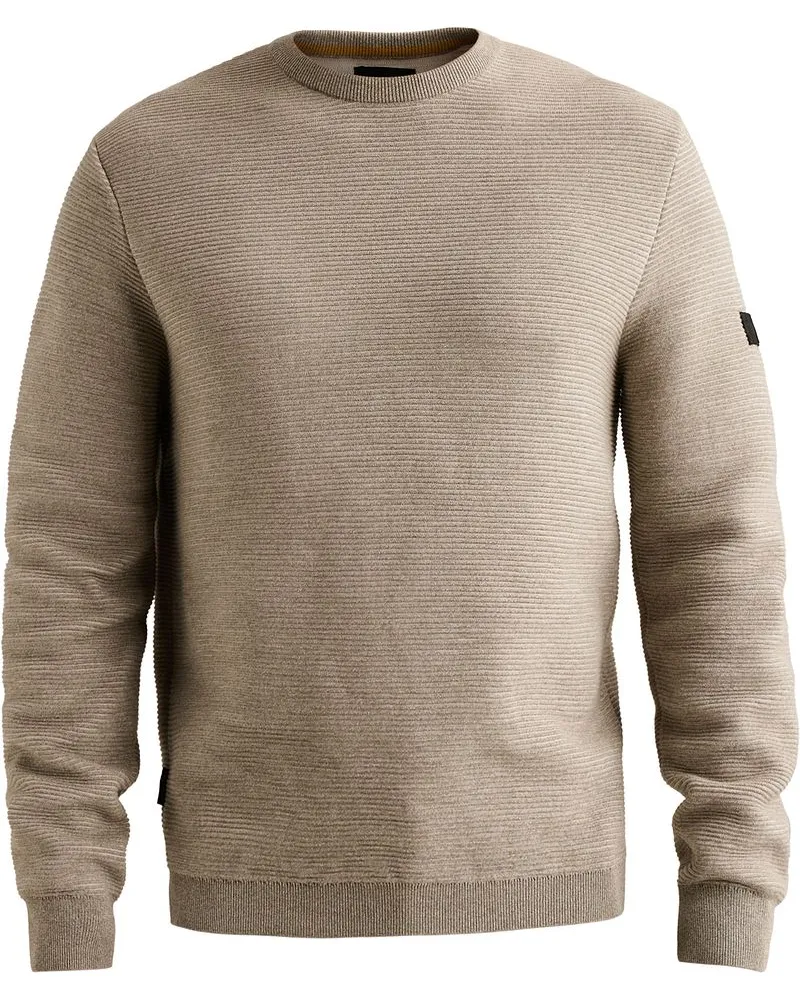 PME Legend Rippstrickpullover Beige Beige