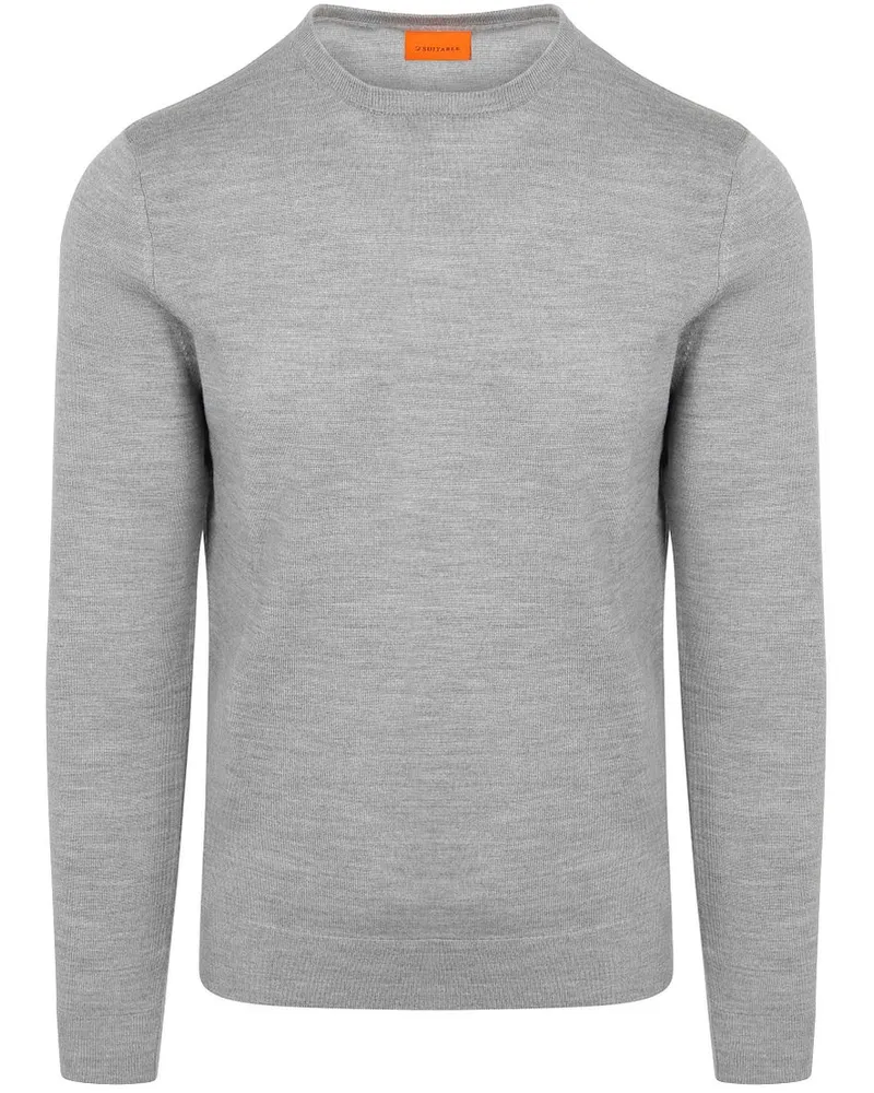 Suitable Merino Pullover Mid Grau Grau