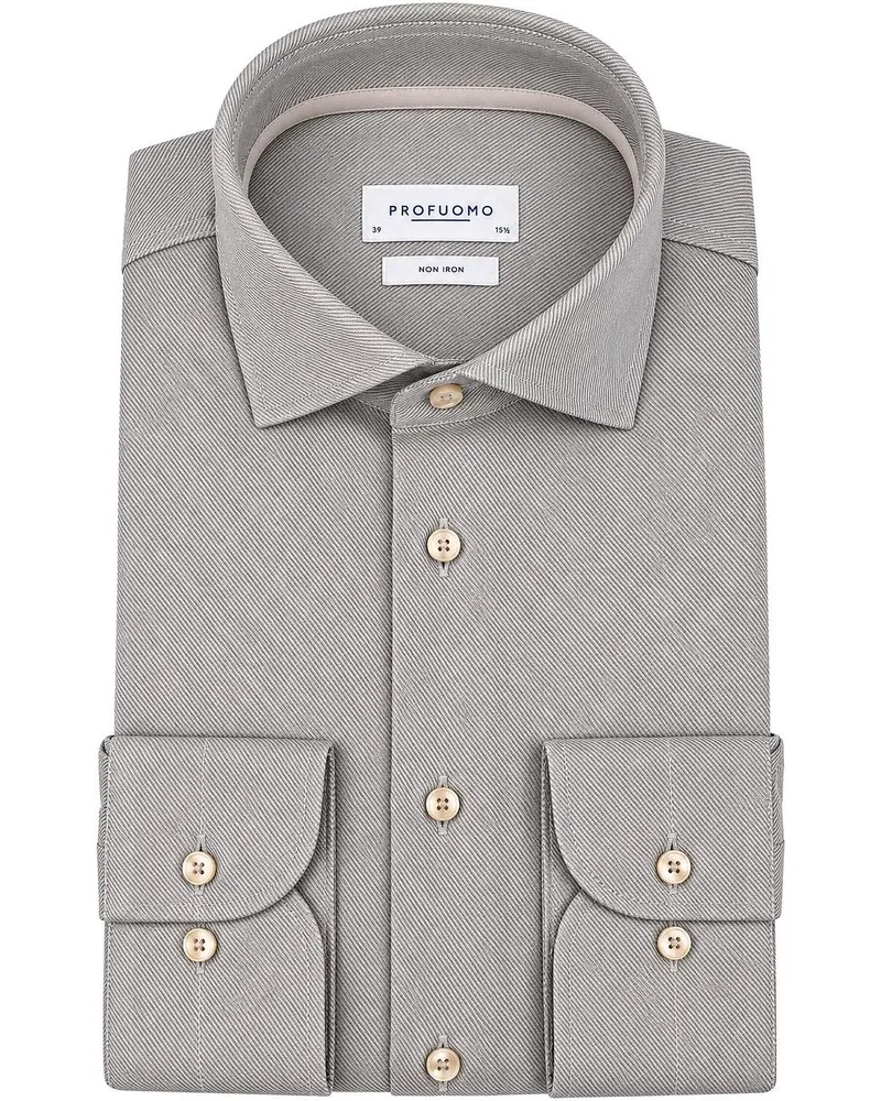 Profuomo Hemd Heavy Twill Green Grün