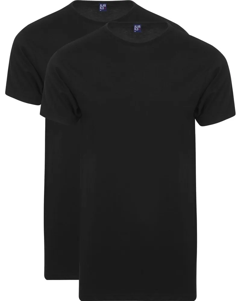 Alan Red Extra Lang T-Shirts Derby Schwarz (2-Pack Schwarz